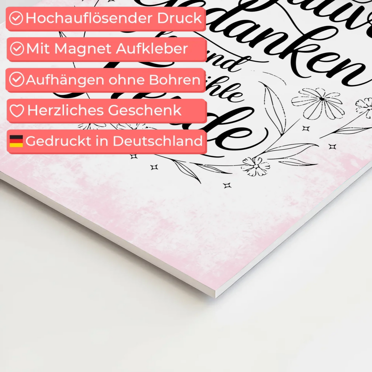 Affirmation Magnet Poster - Positive Gedanken und Freude