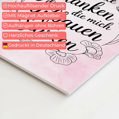 Magnetisches Wandbild Spruch Affirmation Gedanken stärken