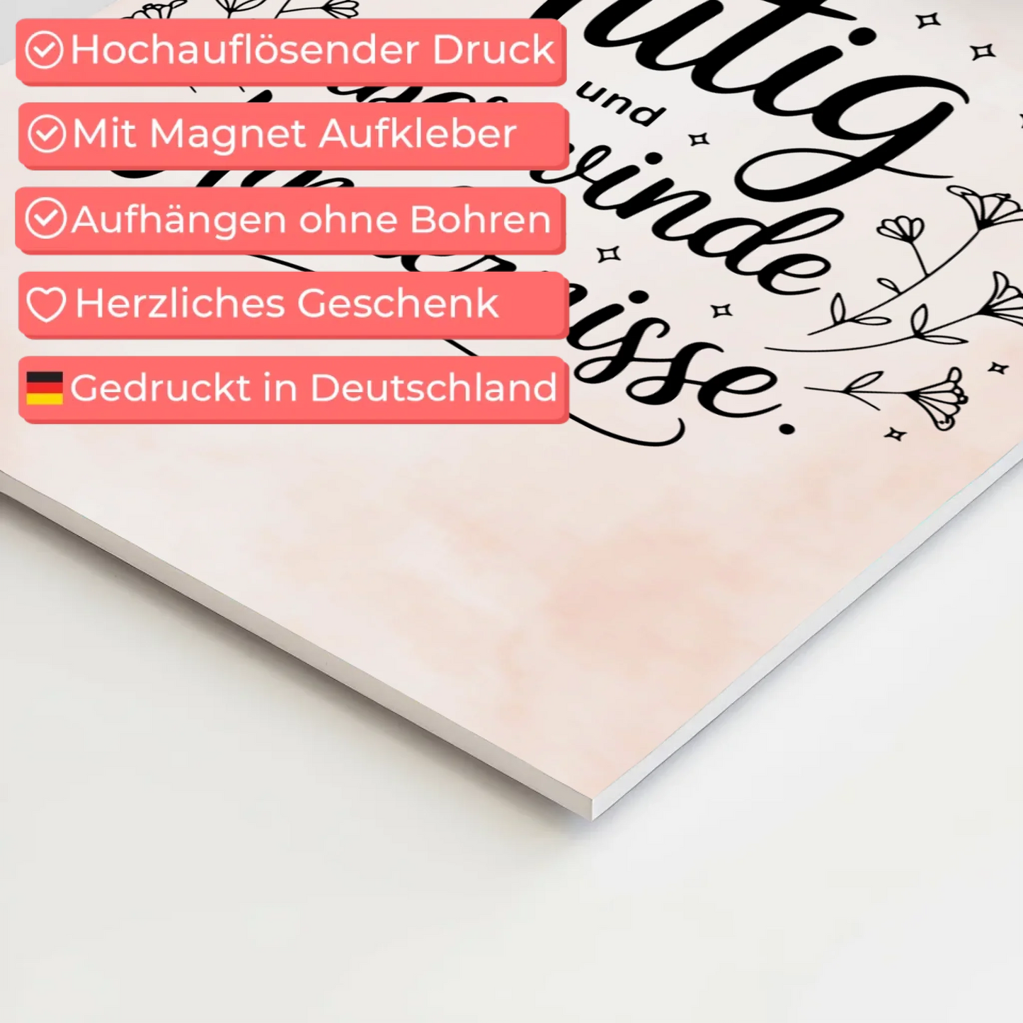 Affirmation Magnet Wandbild Ich bin mutig und stark