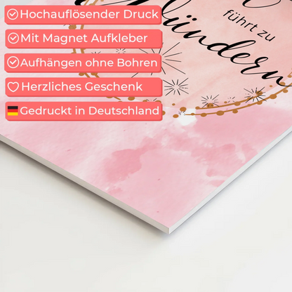 Affirmation Magnet Poster Spruch Mut führt zu Wundern