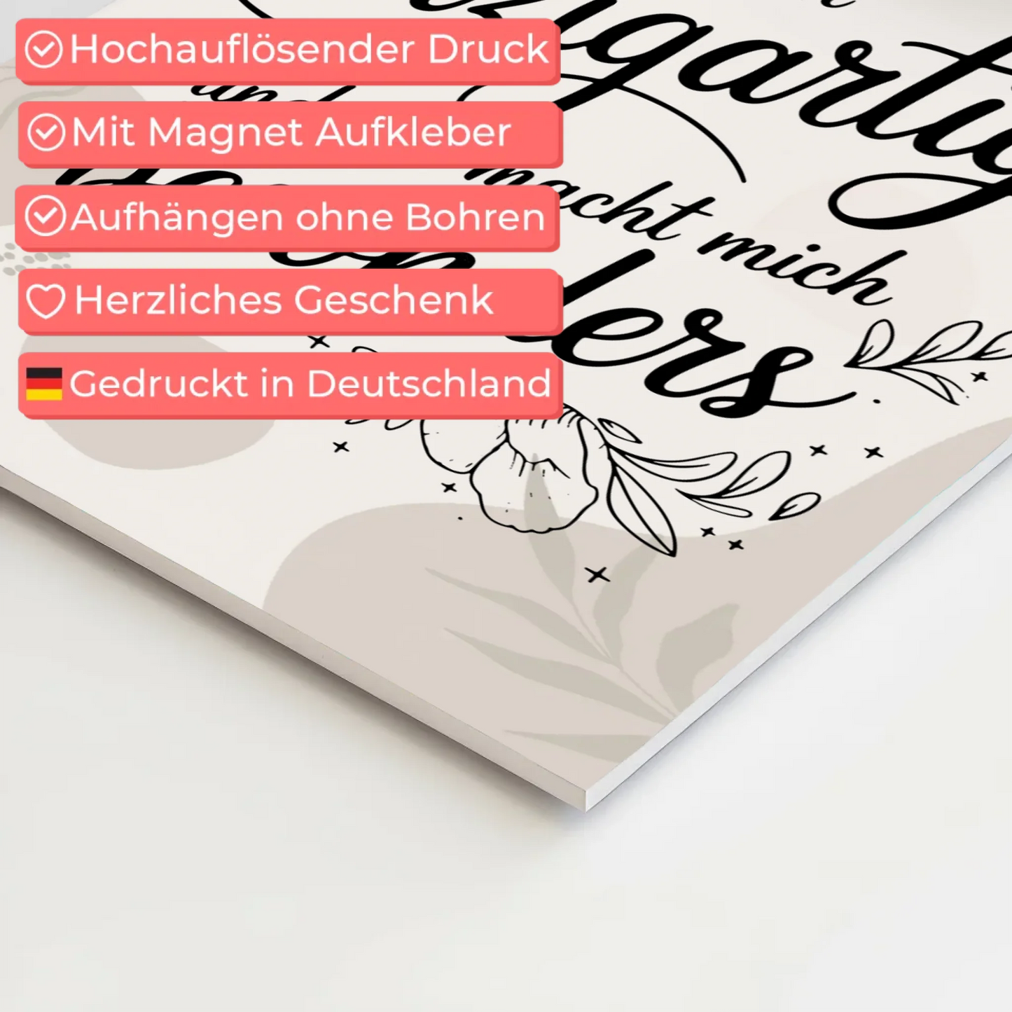 Magnetisches Sprüche Poster Affirmation Ich bin Einzigartig