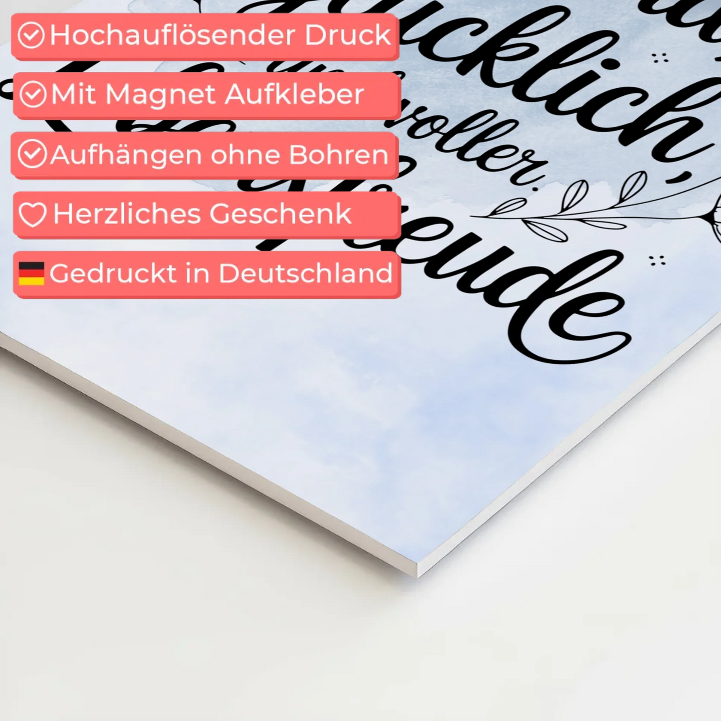 Sprüche Poster Magnetisch Affirmation Ich bin gesund glücklich