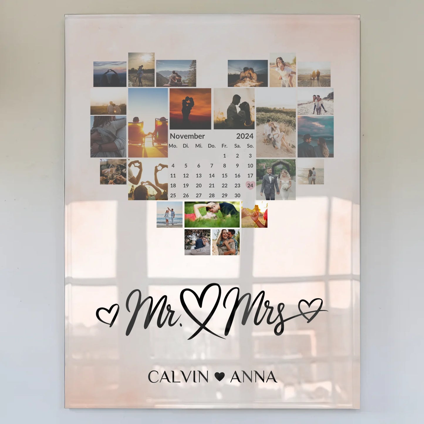 Personalisiertes Paar Acrylglas Bild Fotocollage Mr Mrs