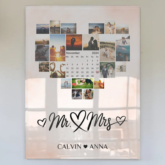 Personalisiertes Paar Acrylglas Bild Fotocollage Mr Mrs