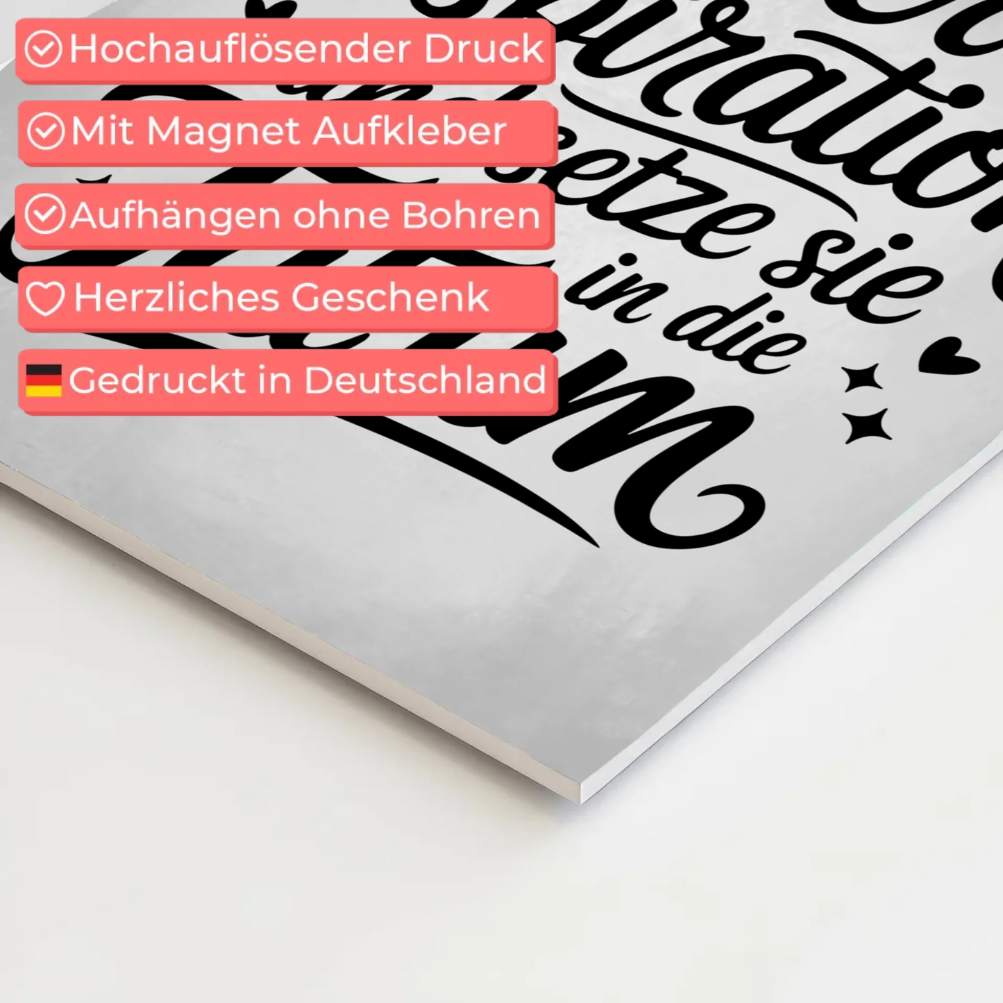 Affirmation Magnet Wandbild Positiv mit Spruch Inspiration