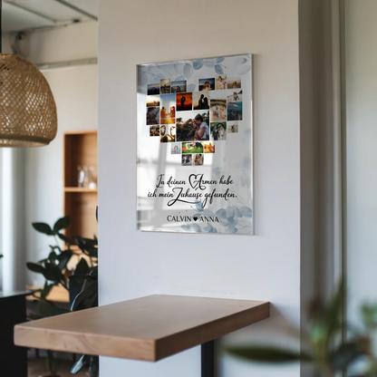 Acrylglas Bild Paare Fotocollage In Deinen Armen Zuhause