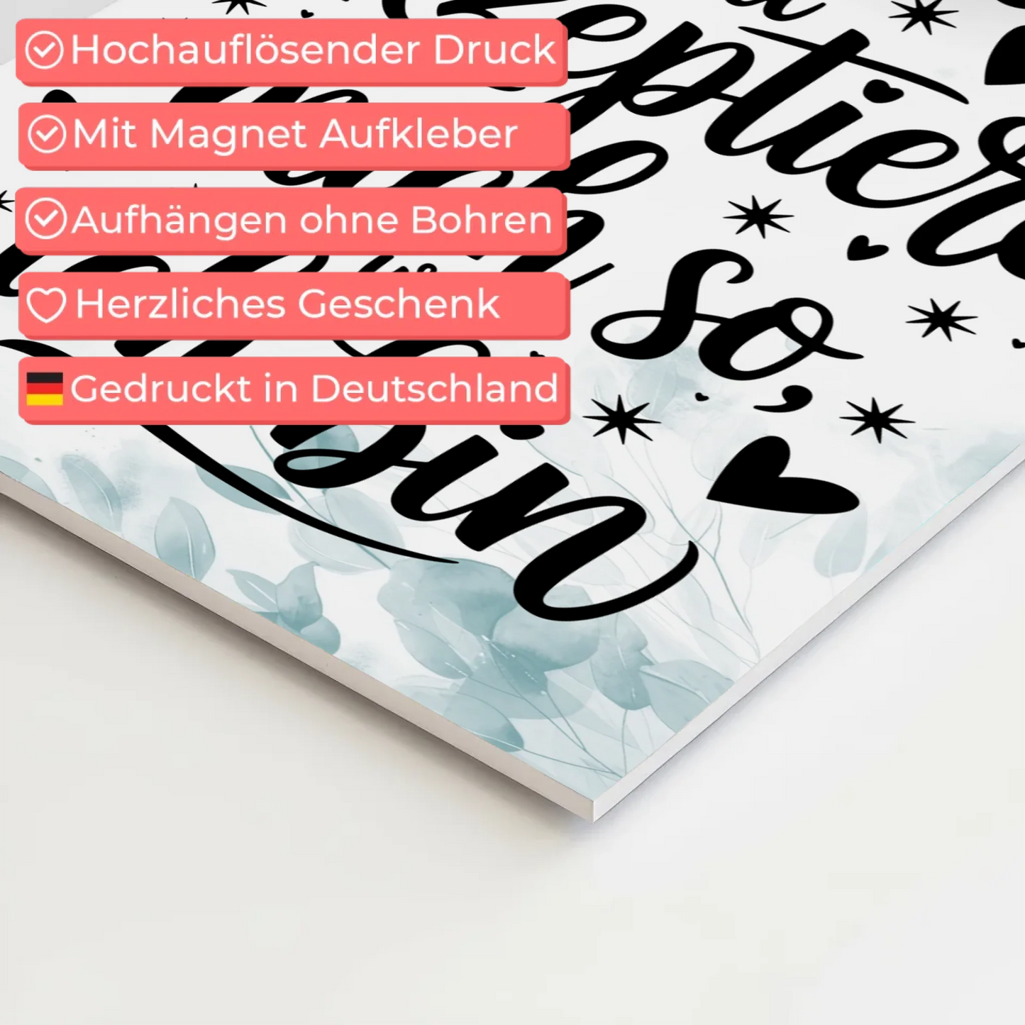 Magnet Poster mit Spruch Affirmation Positiv Ich liebe mich