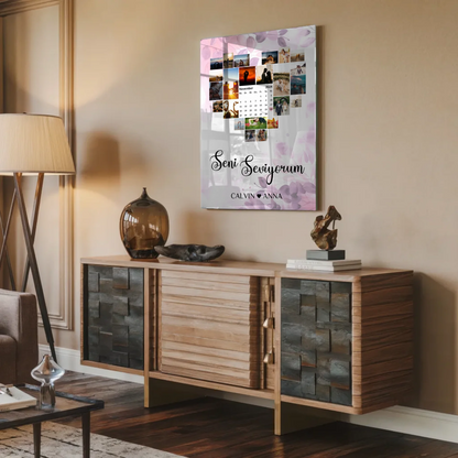 Valentinstag Acrylglas Bild Fotocollage Seni Seviyorum