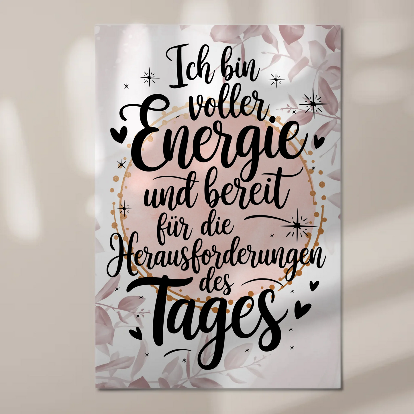 Positives Wandbild Magnet: Ich bin voller Energie Spruch