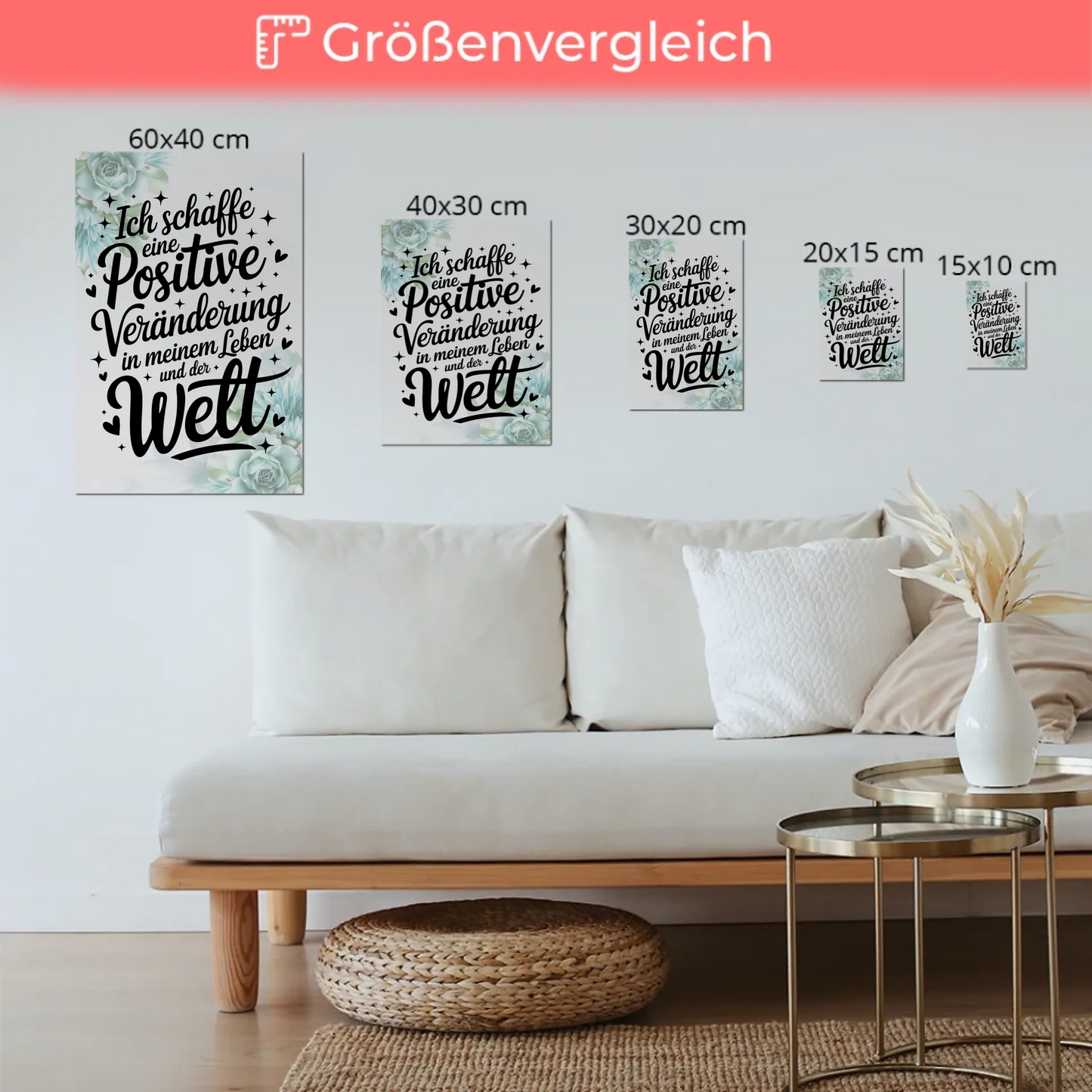 Magnet Poster mit Spruch Affirmation Positiv Veränderung