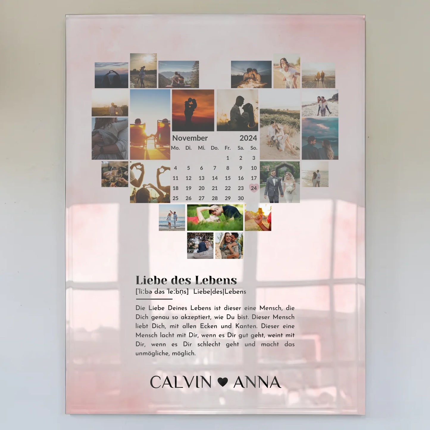 Paar Acrylglas Bild Fotocollage Definition Liebe Personalisiert