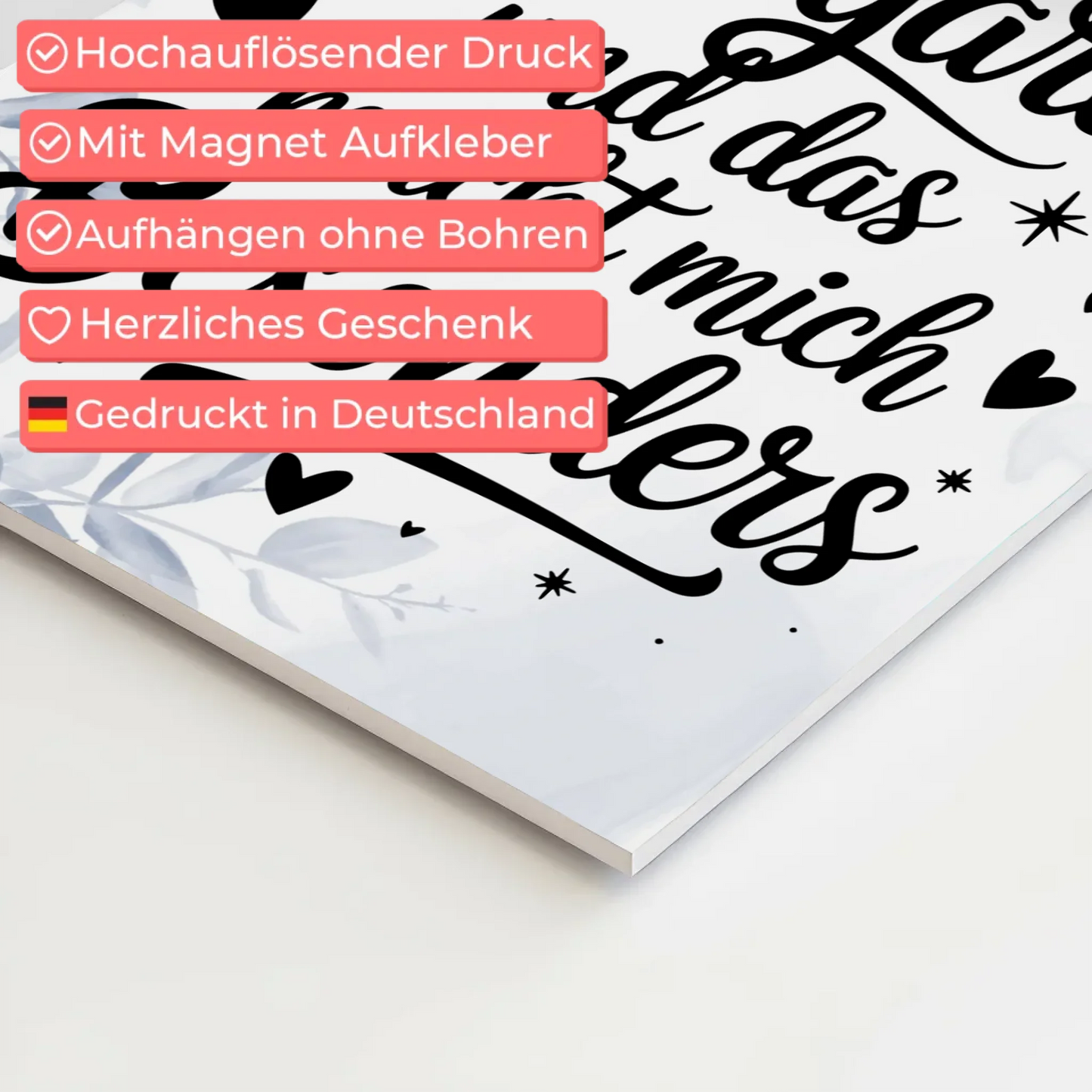 Spruch Affirmation Magnet Wandbild Ich bin einzigartig positiv