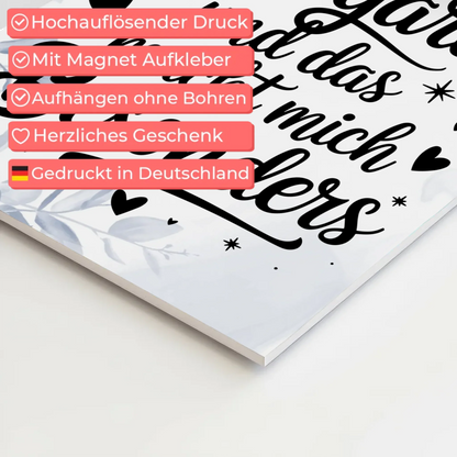 Spruch Affirmation Magnet Wandbild Ich bin einzigartig positiv