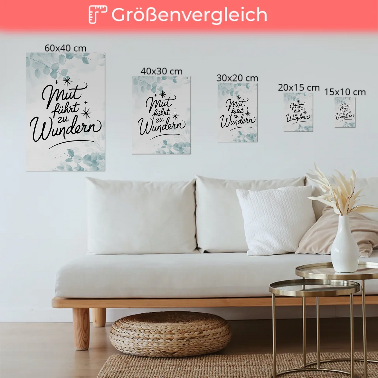 Magnetisches Sprüche Poster Affirmation Mut Wunder