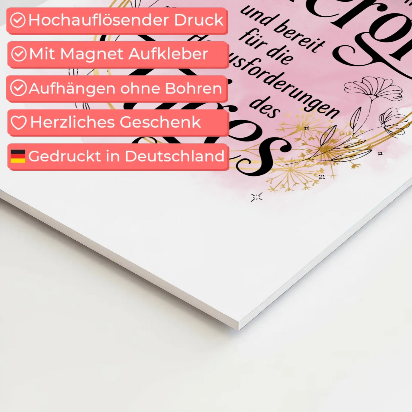 Positives Wandbild Magnet: Ich bin voller Energie Spruch Fotoboard