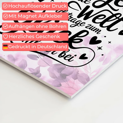 Affirmation Magnet Wandbild: Positiver Spruch für Glück