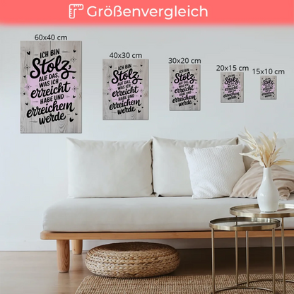 Affirmation Magnet Wandbild Ich bin stolz auf Erfolge