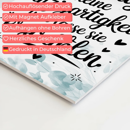 Magnetisches Wandbild Spruch Affirmation Einzigartigkeit