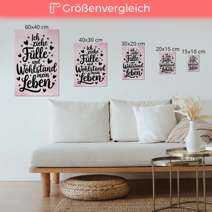 Magnet Poster mit Spruch Affirmation für Fülle und Wohlstand