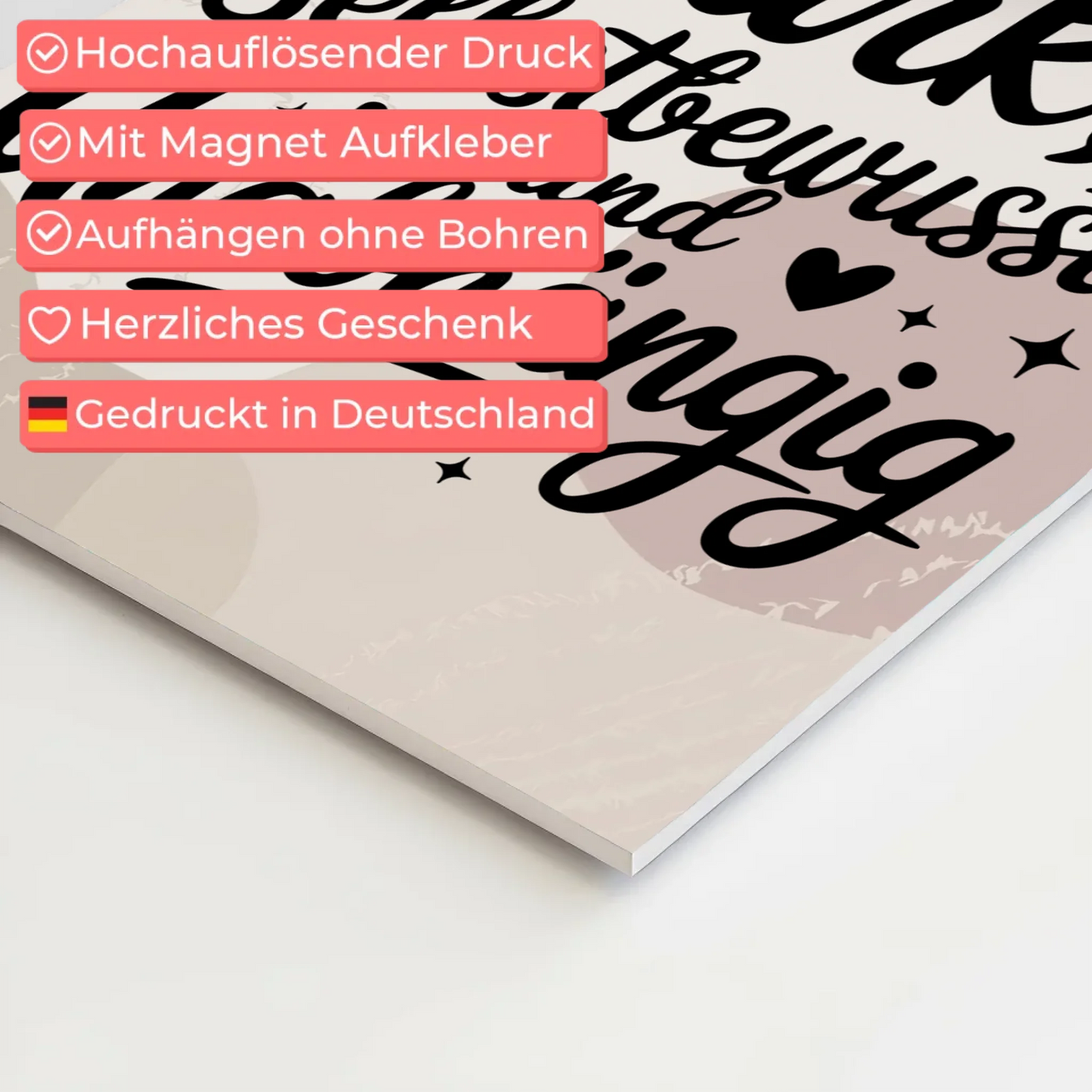 Affirmation Magnet Wandbild Ich bin stark und positiv