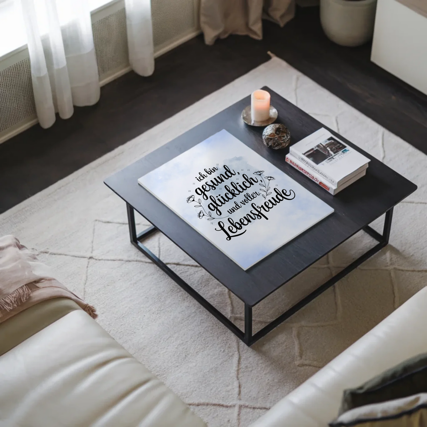 Sprüche Poster Magnetisch Affirmation Ich bin gesund glücklich