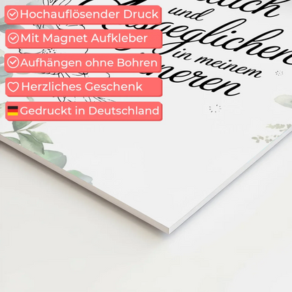 Affirmation Magnet Poster - Positiv: Ich bin friedlich