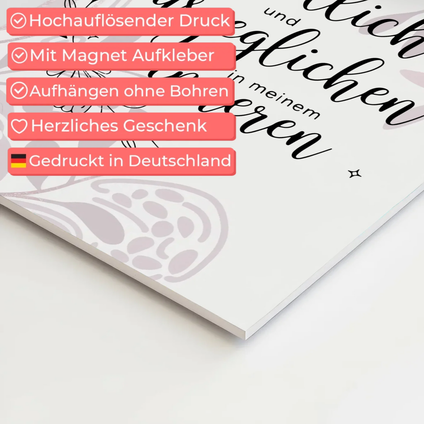 Affirmation Magnet Wandbild Ich bin friedlich und ausgeglichen