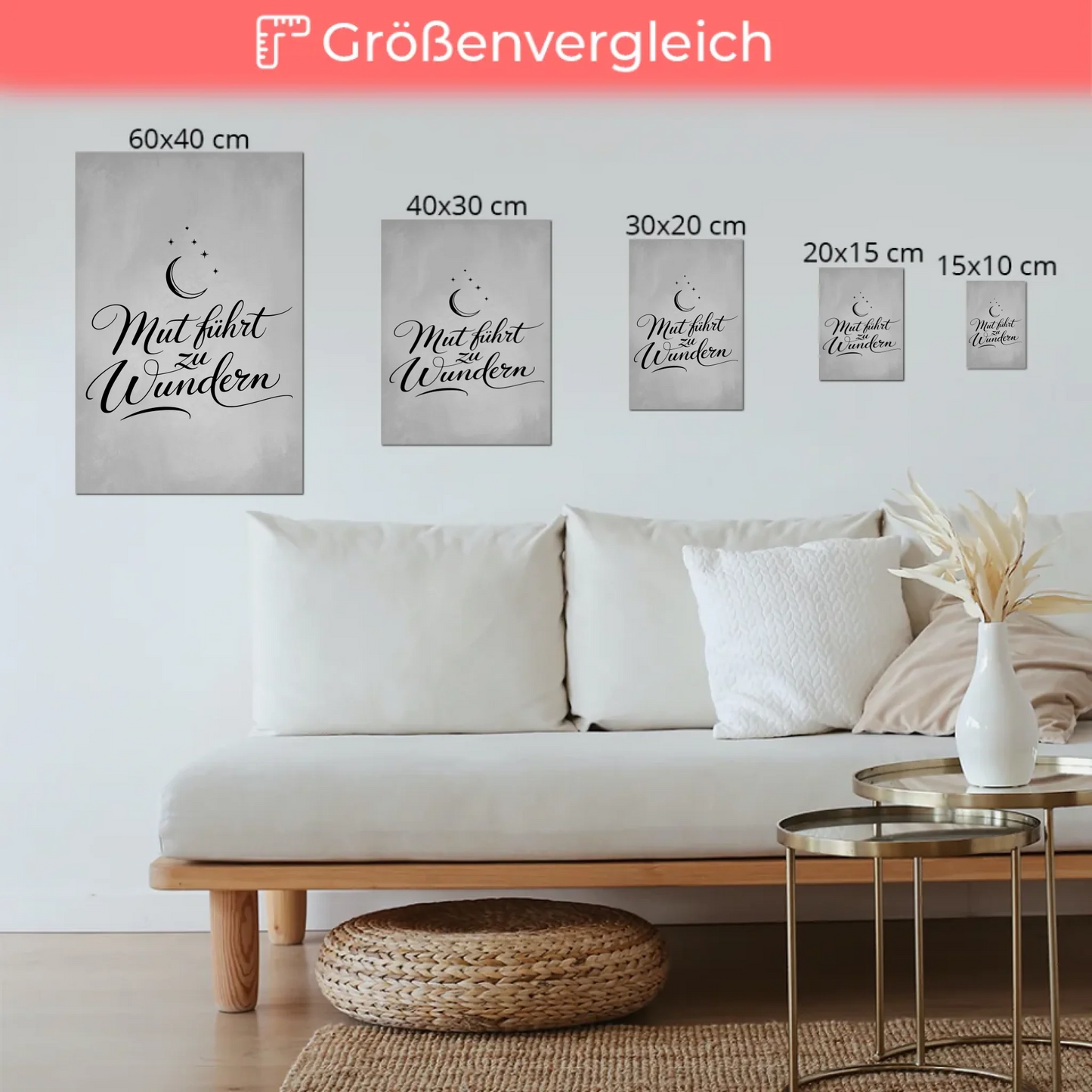 Affirmation Magnet Poster Mut führt zu Wundern positiv