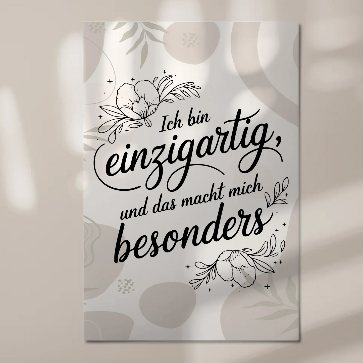 Magnetisches Sprüche Poster Affirmation Ich bin Einzigartig