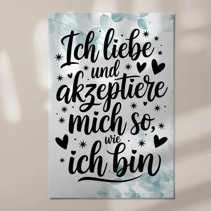 Magnet Poster mit Spruch Affirmation Positiv Ich liebe mich