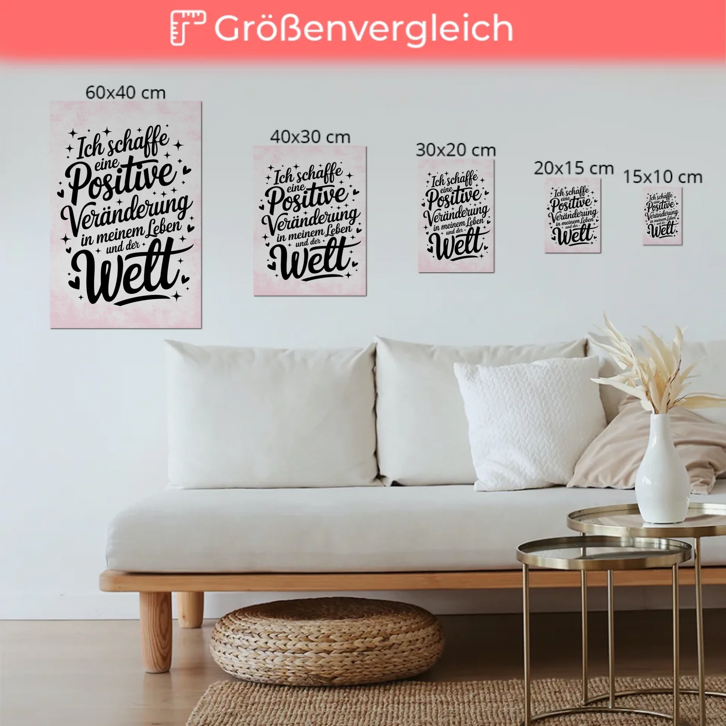 Magnetisches Wandbild Spruch Affirmation Positiv Leben