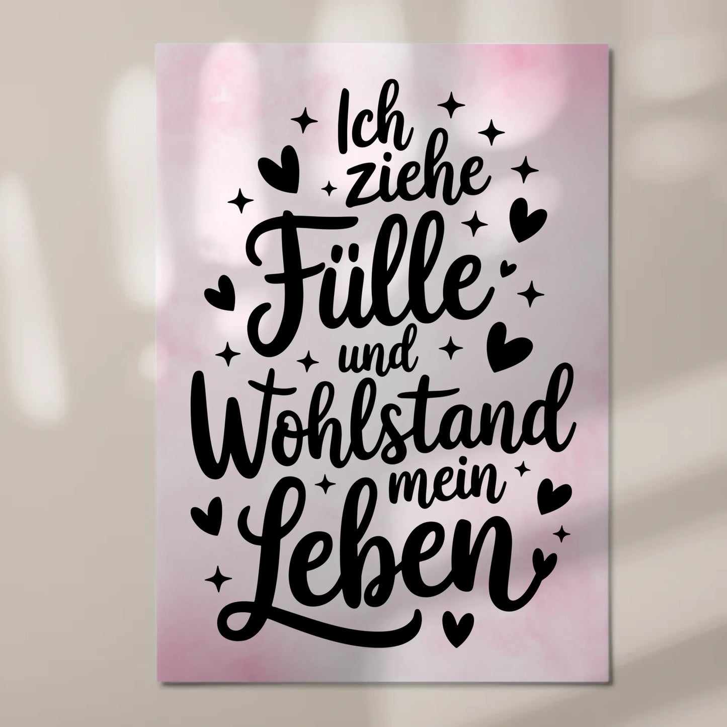 Magnet Poster mit Spruch Affirmation für Fülle und Wohlstand