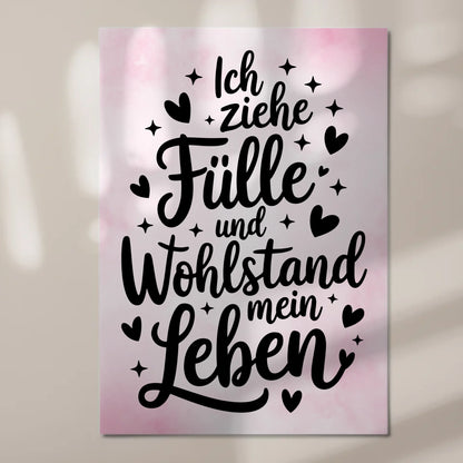 Magnet Poster mit Spruch Affirmation für Fülle und Wohlstand