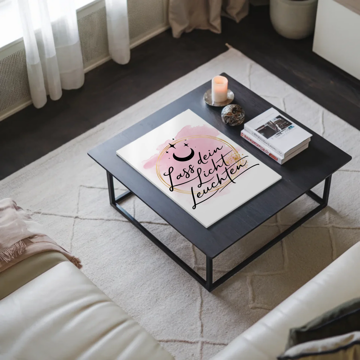 Magnet Poster mit Spruch Affirmation Lass dein Licht leuchten