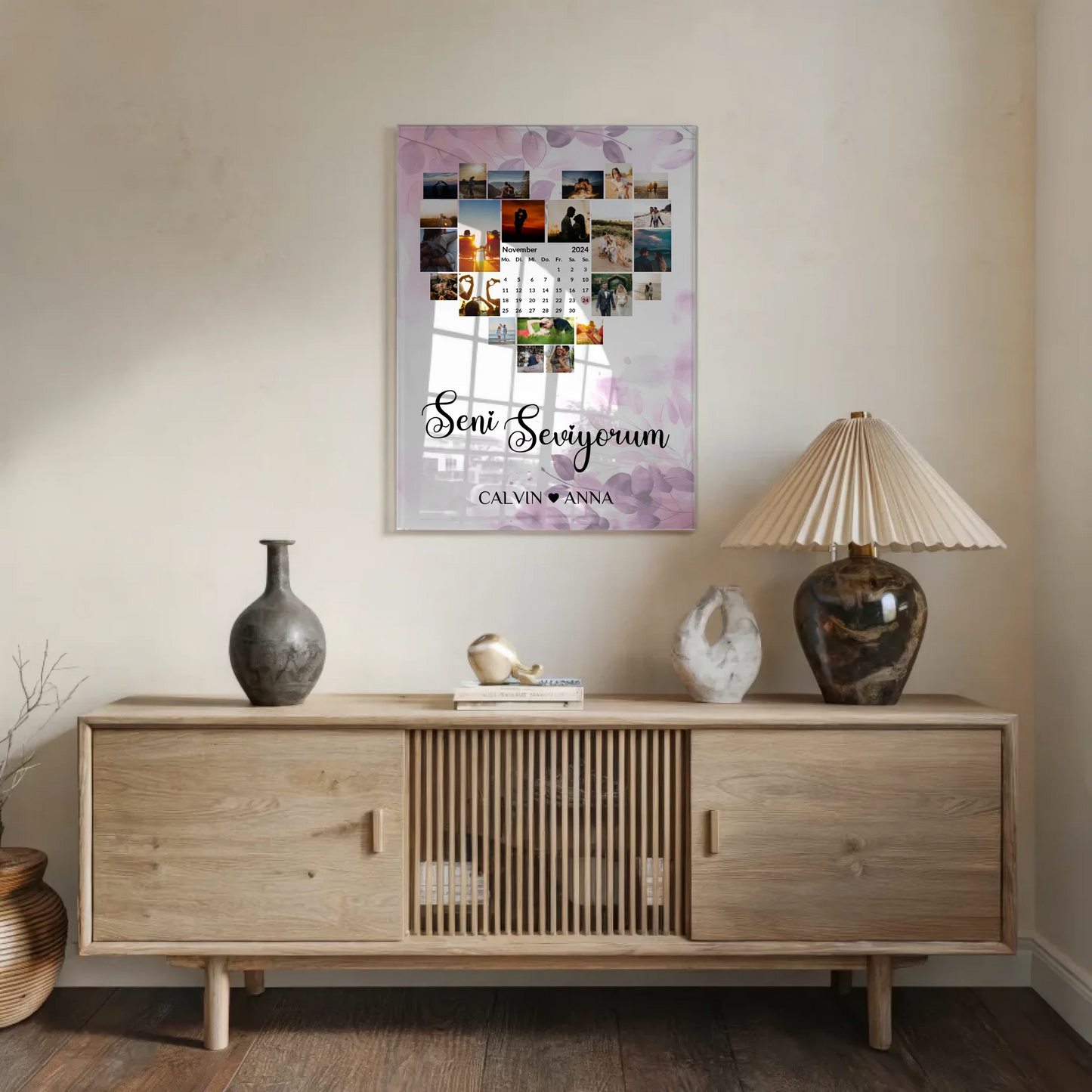 Valentinstag Acrylglas Bild Fotocollage Seni Seviyorum