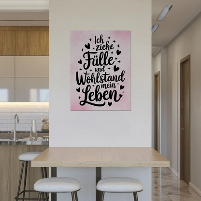 Magnet Poster mit Spruch Affirmation für Fülle und Wohlstand