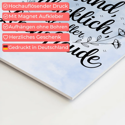 Sprüche Poster Magnetisch Affirmation Ich bin gesund glücklich