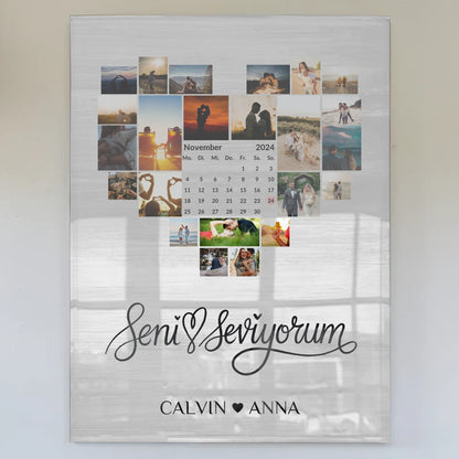 Acrylglas Bild Liebe Fotocollage Seni Seviyorum Geschenk