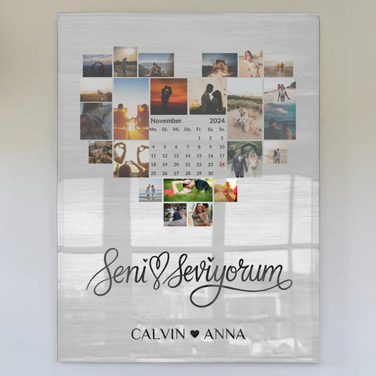 Acrylglas Bild Liebe Fotocollage Seni Seviyorum Geschenk