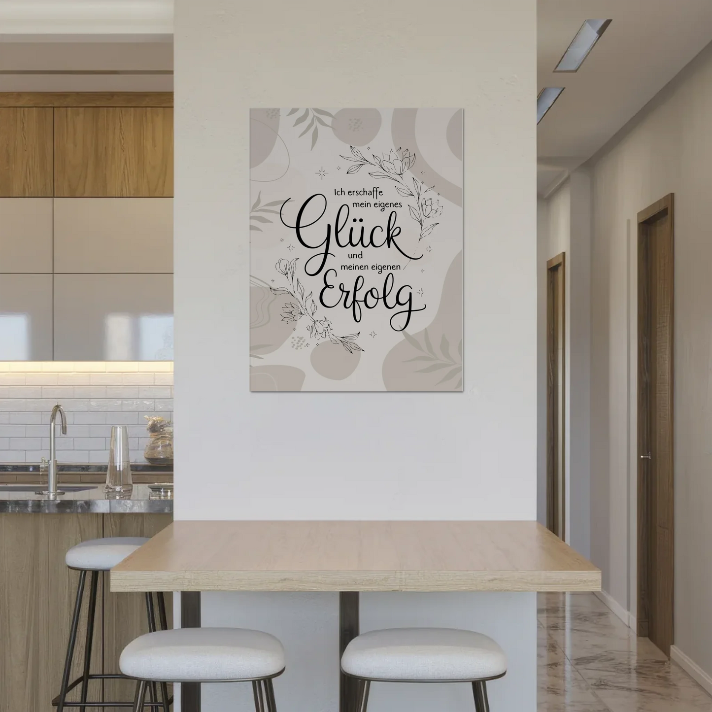 Positives Wandbild Magnet: Ich erschaffe mein Glück