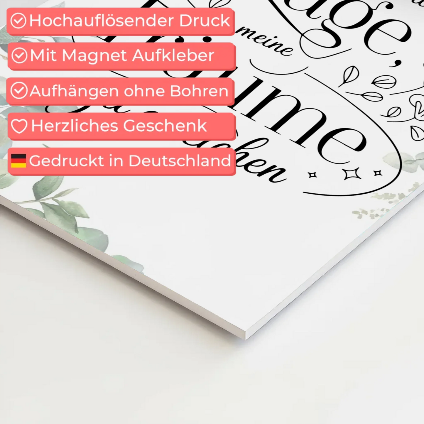 Affirmation Magnet Wandbild Positiv Spruch Träume Erreichen