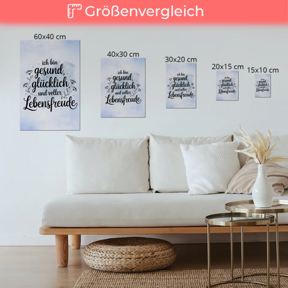 Sprüche Poster Magnetisch Affirmation Ich bin gesund glücklich