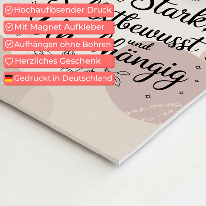 Spruch Affirmation Magnet Wandbild Ich bin stark positiv
