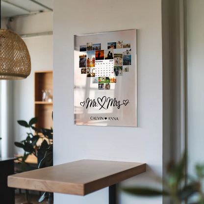 Personalisiertes Paar Acrylglas Bild Fotocollage Mr Mrs