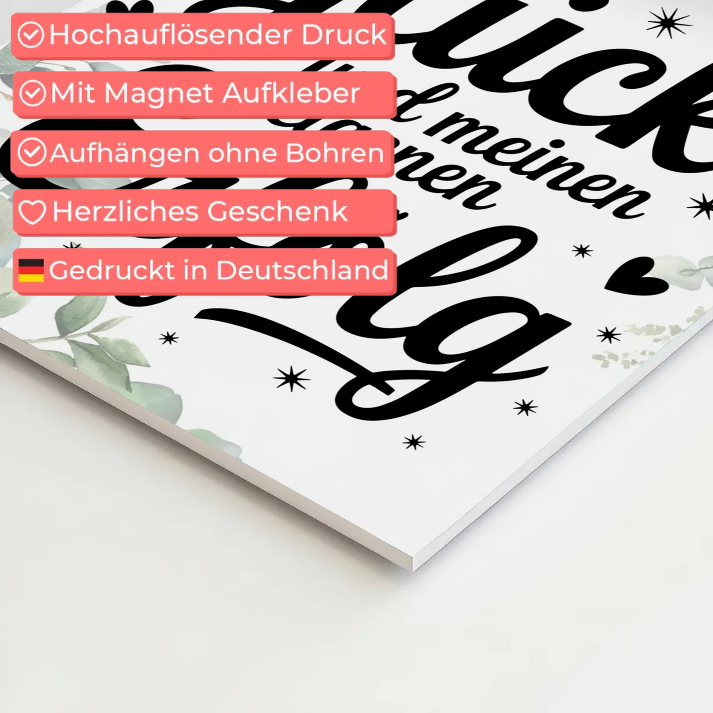 Affirmation Magnet Wandbild - Dein Glück und Erfolg