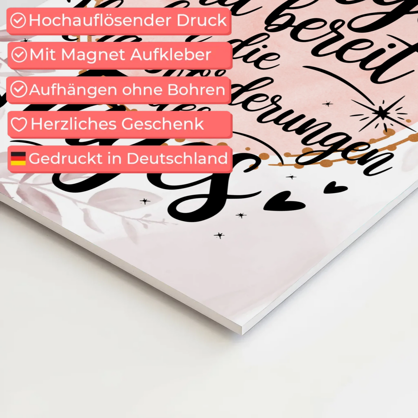 Positives Wandbild Magnet: Ich bin voller Energie Spruch