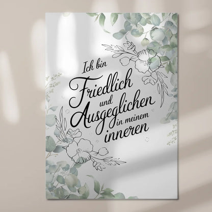Affirmation Magnet Poster - Positiv: Ich bin friedlich
