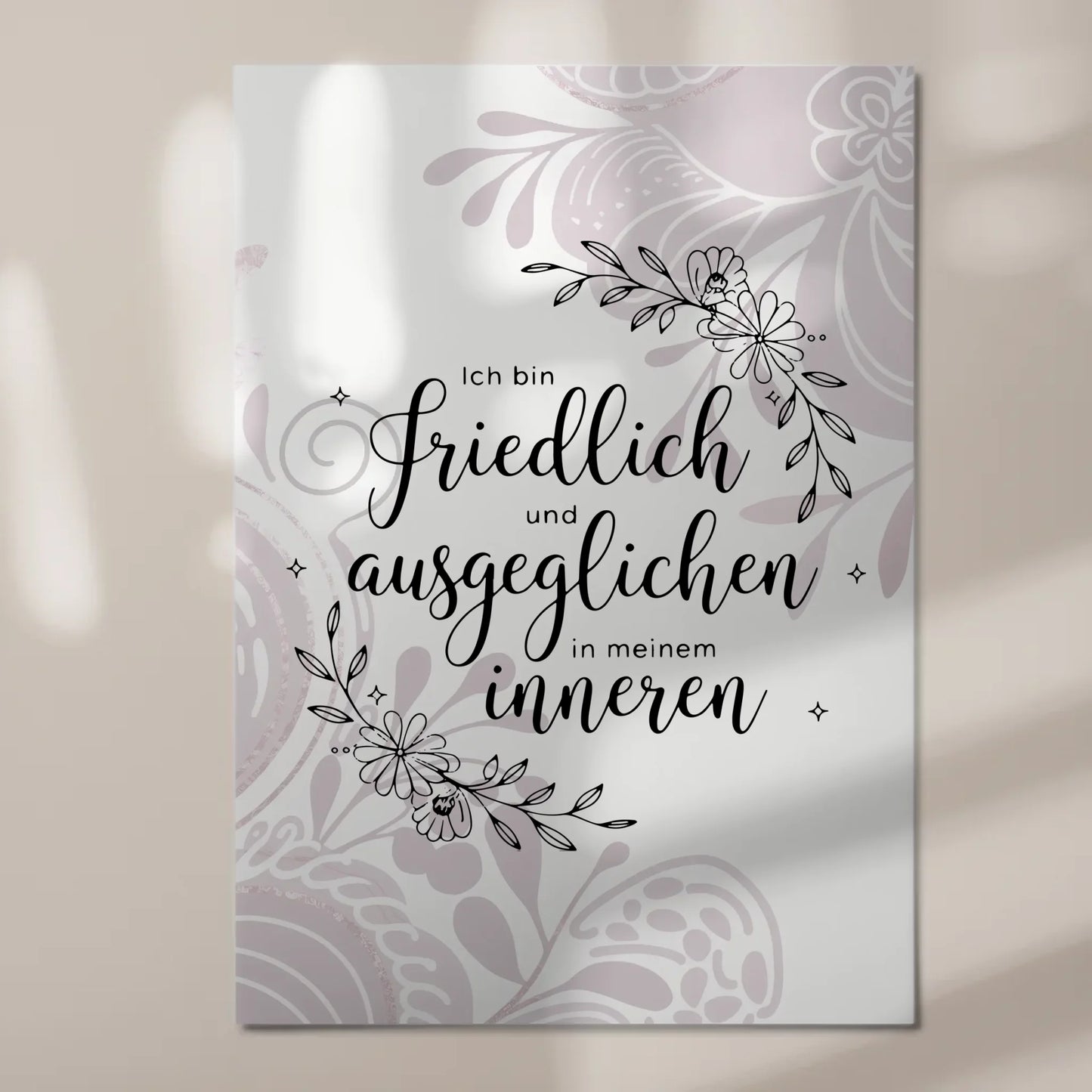 Affirmation Magnet Wandbild Ich bin friedlich und ausgeglichen