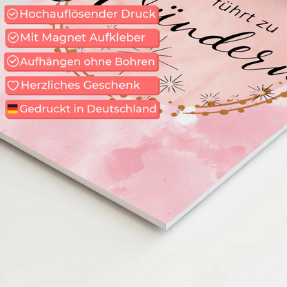 Affirmation Magnet Poster Spruch Mut führt zu Wundern