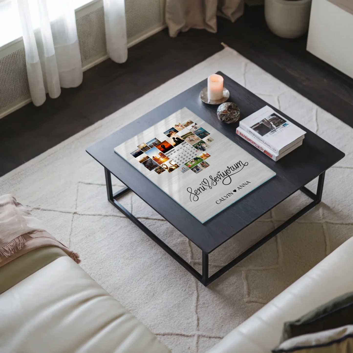 Acrylglas Bild Liebe Fotocollage Seni Seviyorum Geschenk